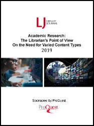 2019 Academic Research: The Librarian’s Point of View On the Need for Varied Content Types